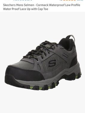 Skechers Men's Selmen-Cormack Waterproof Gray Low-Profile Shoe Extra Wide Fit